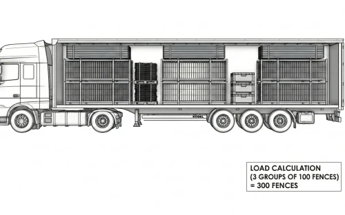 Bauzaunex 300er LKW Ladeskizze